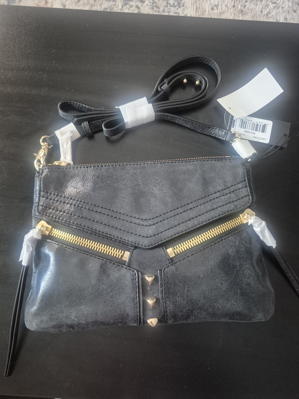 Botkier Black Women's Crossbody Bag with Gold Accents